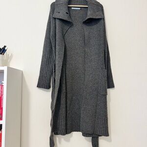 Lily McNeal Merino Wool/Cashmere Charcoal Knit Cardigan